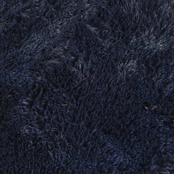 Marineblauer Shaggy Teppich NAVARRA, 160x160 cm