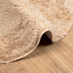 Beiger Shaggy Teppich NAVARRA, 200x200 cm