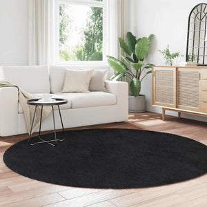 Schwarzer Shaggy Teppich NAVARRA 200x200 cm