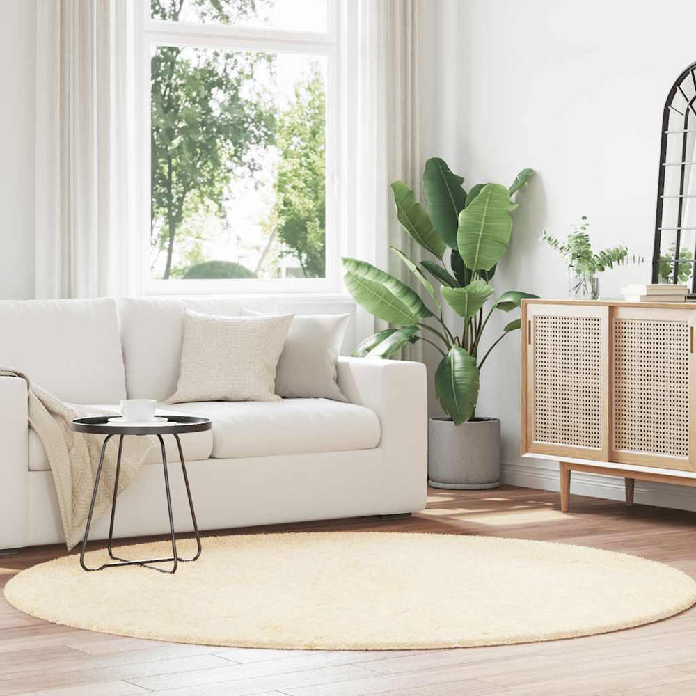 Shaggy Teppich Creme 200x200 cm