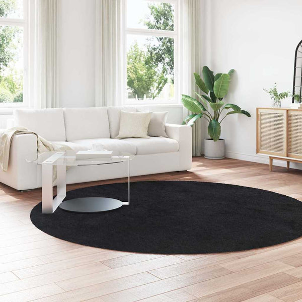 Schwarzer Shaggy Teppich NAVARRA 240x240 cm