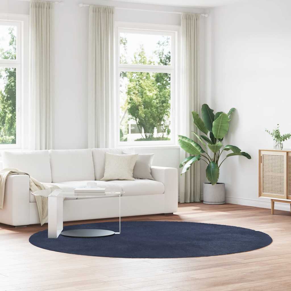 Marineblauer Shaggy Teppich 240x240 cm