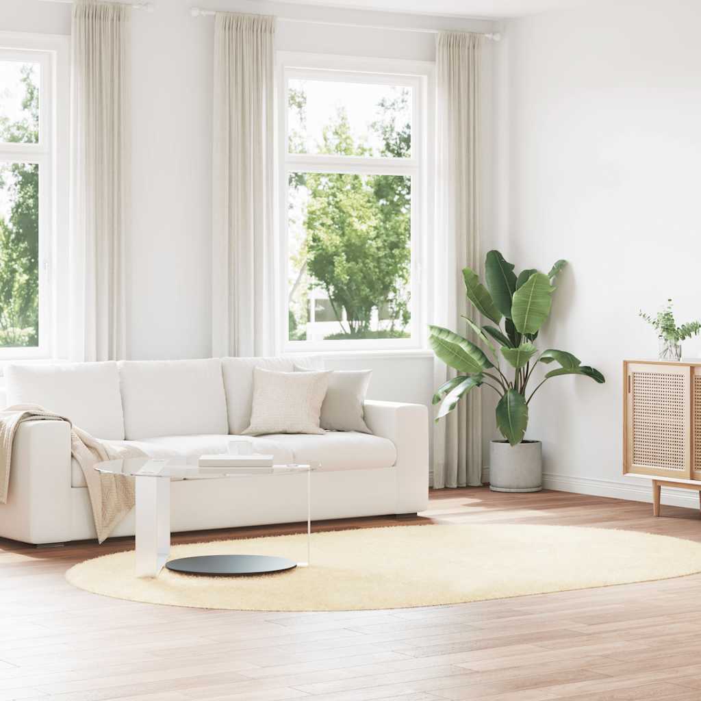 Shaggy Teppich Creme 300x200 cm