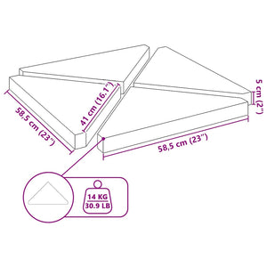 Sonnenschirm Gewichtsplatten 4er Set Grau Granit