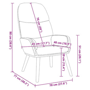 vidaXL Fauteuil relax crème velours