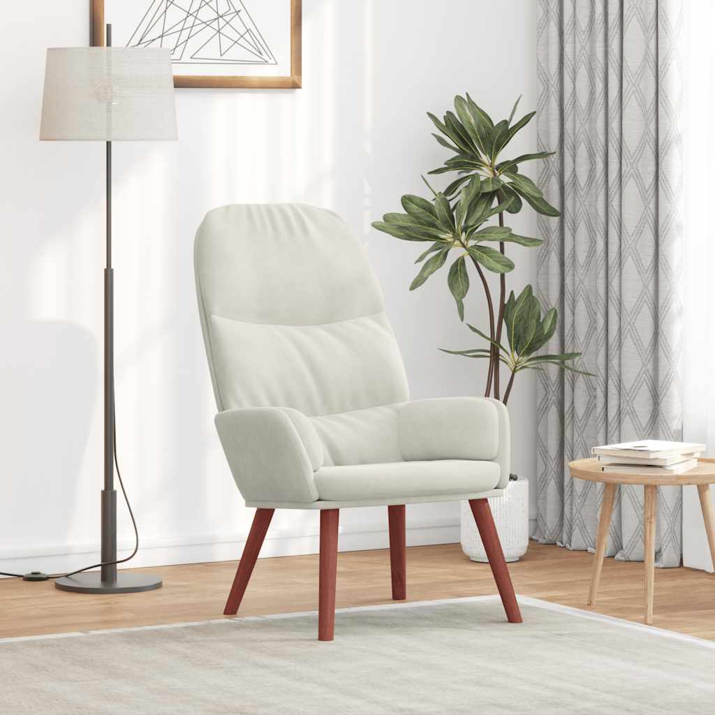 vidaXL Fauteuil relax crème velours