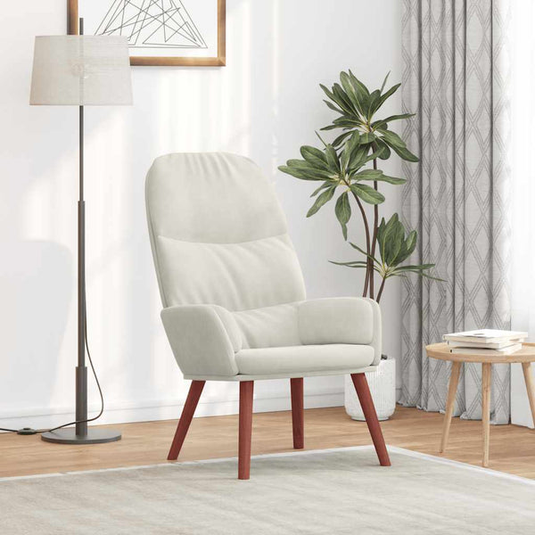 vidaXL Fauteuil relax crème velours