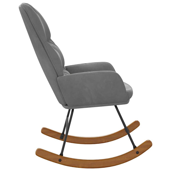 Schaukelstuhl Dunkelgrau Samt