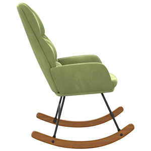 vidaXL Rocking Chair Light Green Velvet