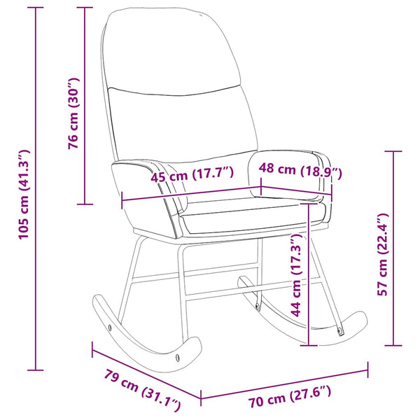 vidaXL Rocking Chair Light Green Velvet