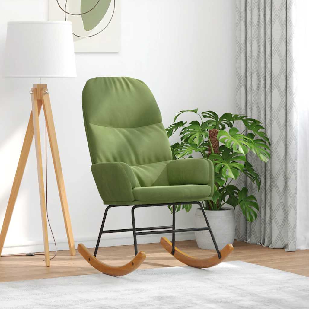 vidaXL Rocking Chair Light Green Velvet