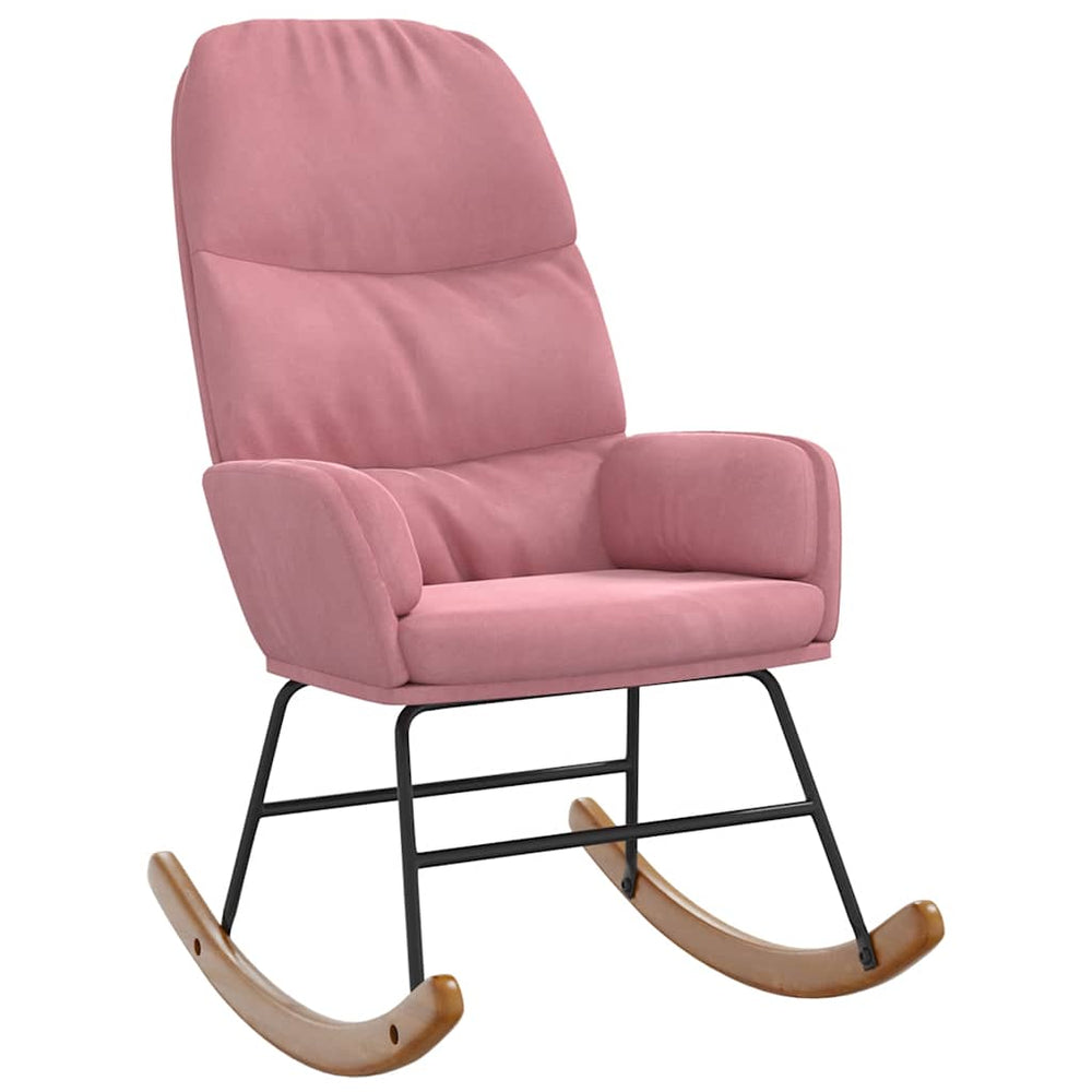 Schaukelstuhl Rosa Samt