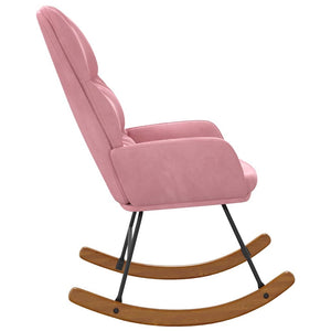 Schaukelstuhl Rosa Samt