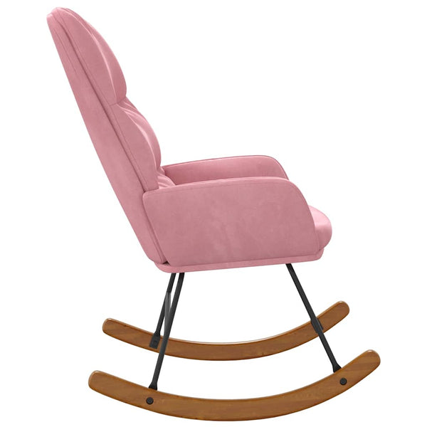Schaukelstuhl Rosa Samt