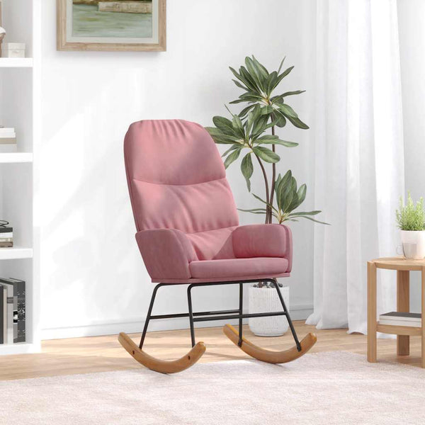 Schaukelstuhl Rosa Samt