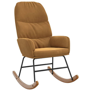 Schaukelstuhl Braun Samt Relaxsessel