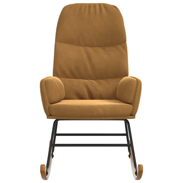 Schaukelstuhl Braun Samt Relaxsessel