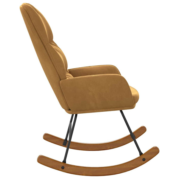 Schaukelstuhl Braun Samt Relaxsessel