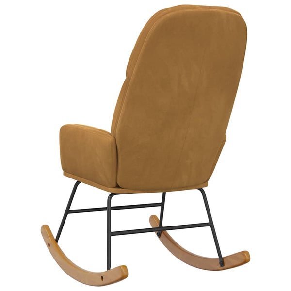 Schaukelstuhl Braun Samt Relaxsessel