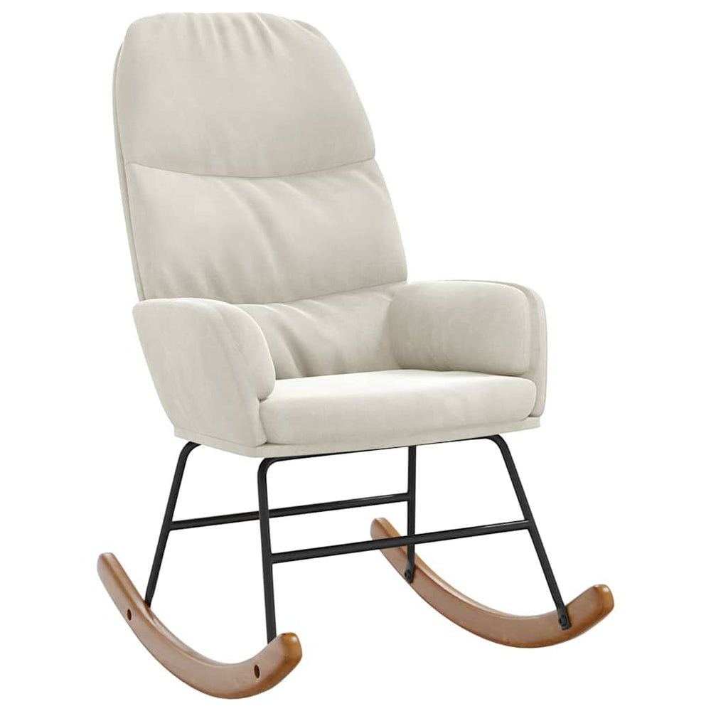 Schaukelstuhl Samt Creme