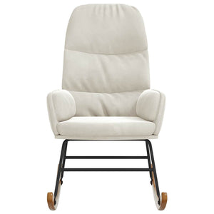 Schaukelstuhl Samt Creme