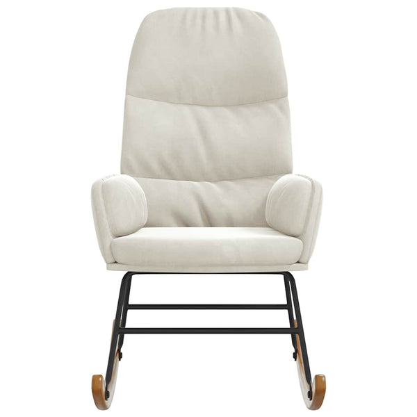 Schaukelstuhl Samt Creme