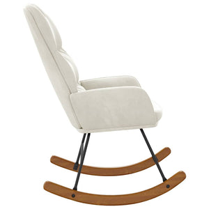 Schaukelstuhl Samt Creme