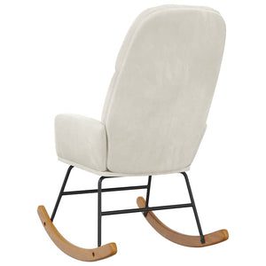 Schaukelstuhl Samt Creme