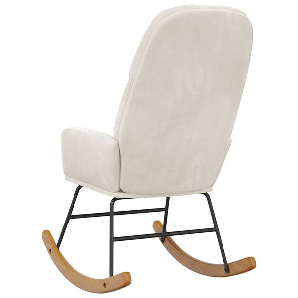 Schaukelstuhl Samt Creme