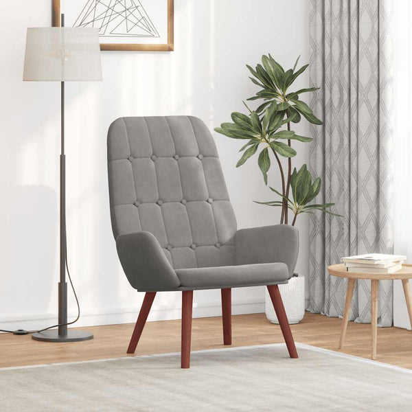 Sessel Hellgrau Samt Relaxsessel