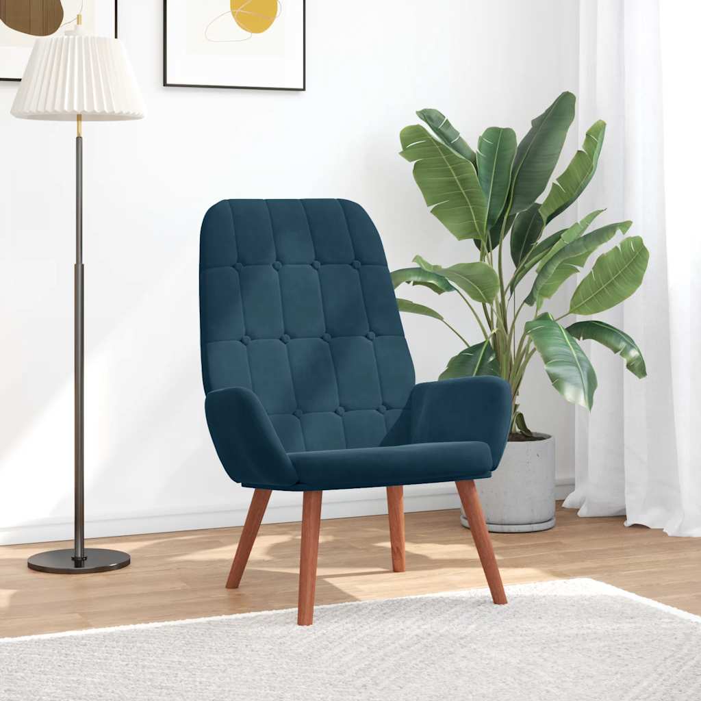 vidaXL Fauteuil relax velours bleu