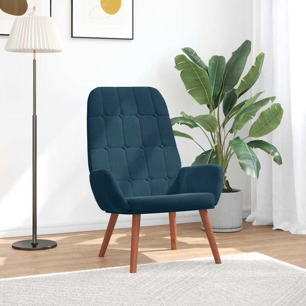 vidaXL Fauteuil relax velours bleu