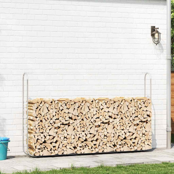 Verzinktes Kaminholzregal Stahl 250x25x150 cm