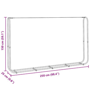 Verzinktes Kaminholzregal Stahl 250x25x150 cm