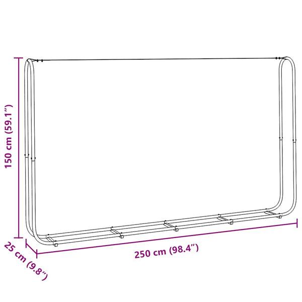 Verzinktes Kaminholzregal Stahl 250x25x150 cm