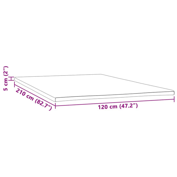 Matratzenauflage 120x210 cm, 5 cm dick