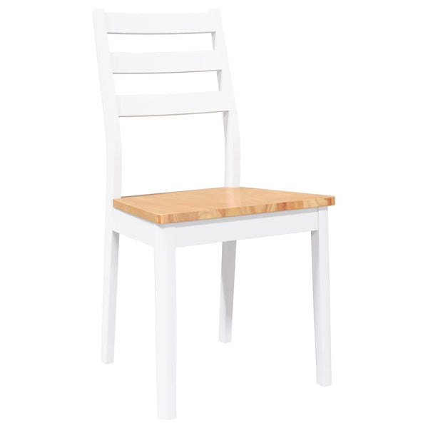 Esszimmerstühle 2er Set Weiß Gummibaumholz
