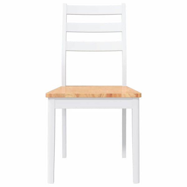 Esszimmerstühle 2er Set Weiß Gummibaumholz