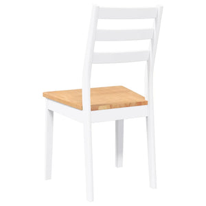 Esszimmerstühle 2er Set Weiß Gummibaumholz