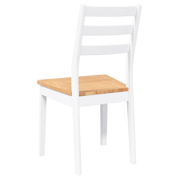 Esszimmerstühle 2er Set Weiß Gummibaumholz