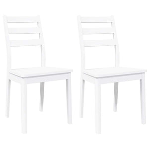 Esszimmerstühle 2er Set Weiß Gummibaumholz