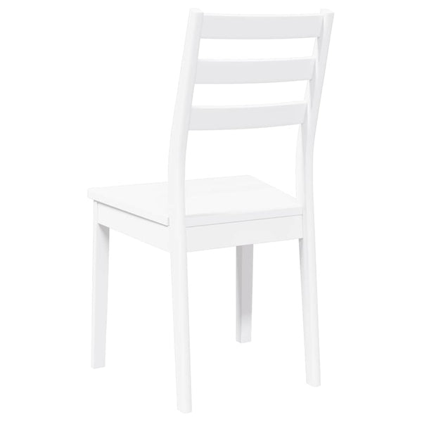Esszimmerstühle 2er Set Weiß Gummibaumholz
