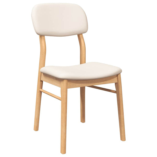 vidaXL Chaises de salle à manger avec coussins 2 pcs. Bois d'hévéa massif naturel