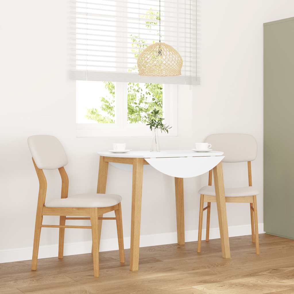 vidaXL Chaises de salle à manger avec coussins 2 pcs. Bois d'hévéa massif naturel