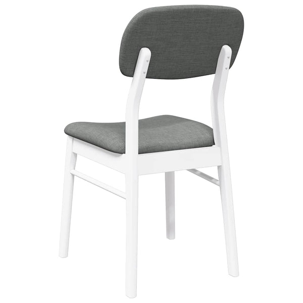 Esszimmerstühle 2er Set Weiß Gummibaumholz