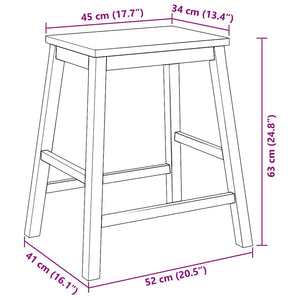 2er Set Barstühle aus Massivholz