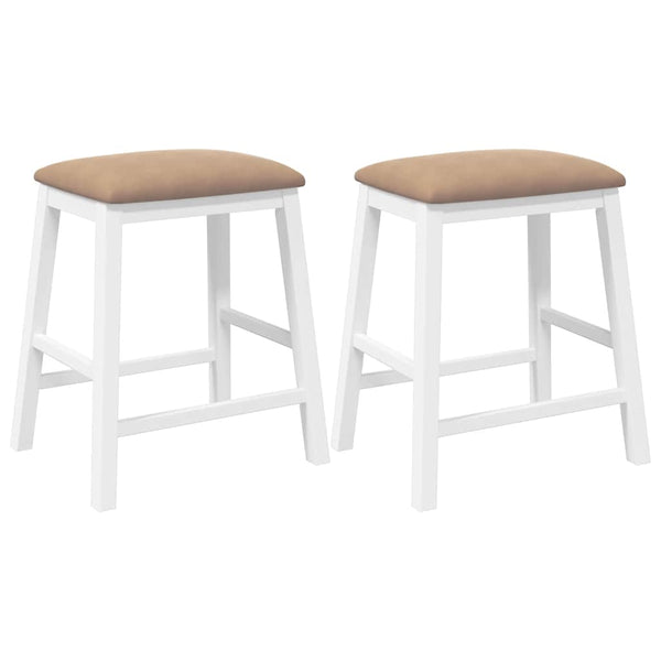 Weiße Barstühle mit Kissen, 2er Set
