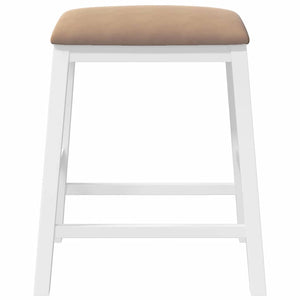 Weiße Barstühle mit Kissen, 2er Set