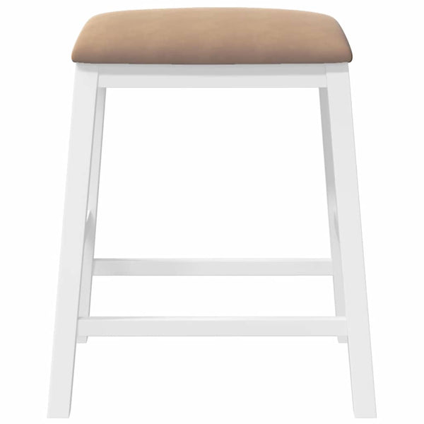 Weiße Barstühle mit Kissen, 2er Set