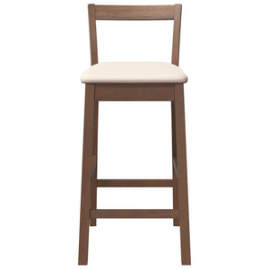 vidaXL Tabourets de bar avec coussins 2 pcs Marron Bois d'hévéa massif